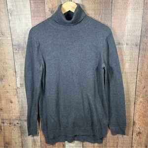 Gap‎ Merino Wool Turtleneck Medium Tall Minimalist Classic Sweater Charcoal Gray